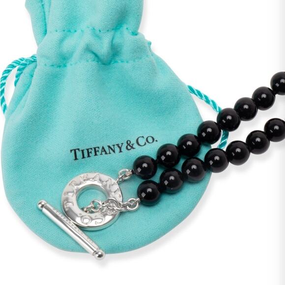 Tiffany & Co. Onyx Bead Toggle Necklace in Sterling Silver - Picture 2 of 6